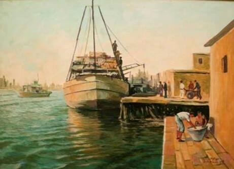 Fishing in the citadel of the tower in Damietta