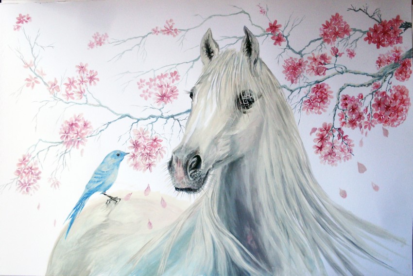 الحصان الأبيض و العصفور الأزرق