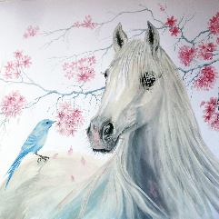 الحصان الأبيض و العصفور الأزرق