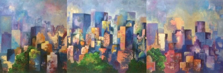 The City Hussle  ( a collection of 3 paintings )
