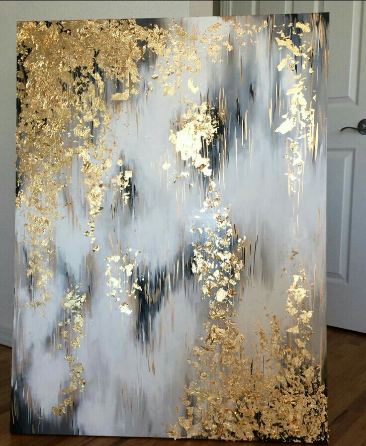 Abstract With Gold Leaves