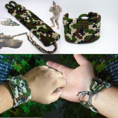 Macrame Friendship Bracelet in Camo military texture