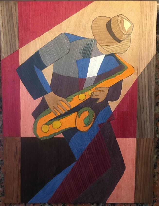 Jazz Player 2 (Marquetry Wood Veneer)