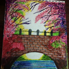 Brick Bridge (Oil Pastel)