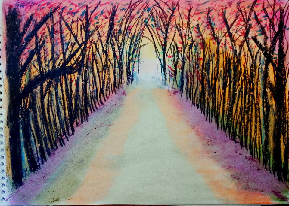 The Pathway (Oil Pastels)