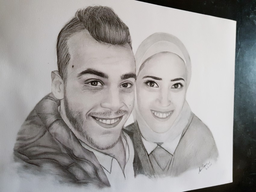The Lovely Couple (Charcoal Portraits)