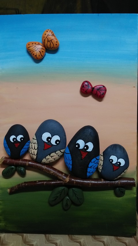 The Family (Painting On Stones)