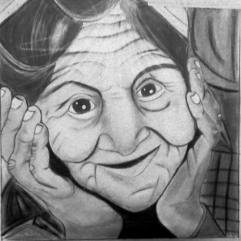 The happy old woman