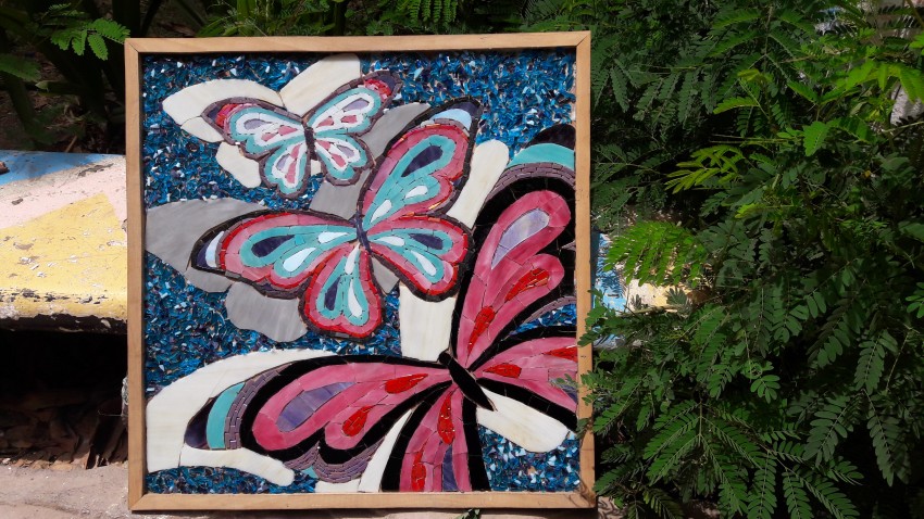 Colored Butterflies (Mosaic & Glass)