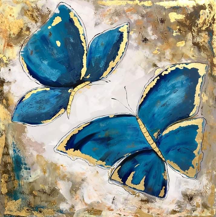 Butterflies (Oil & Gold Leaf Paper)
