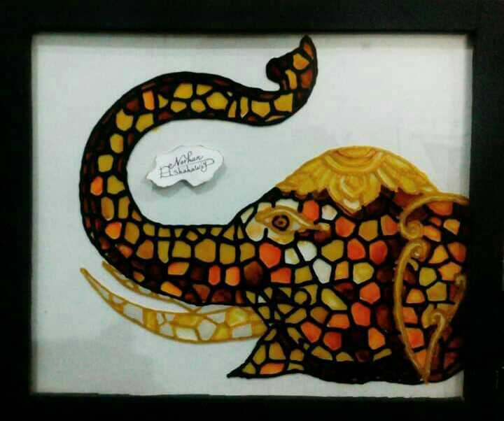 Elephant (Painting On Glass)