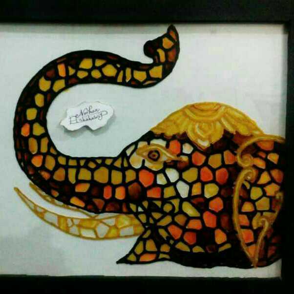 Elephant (Painting On Glass)