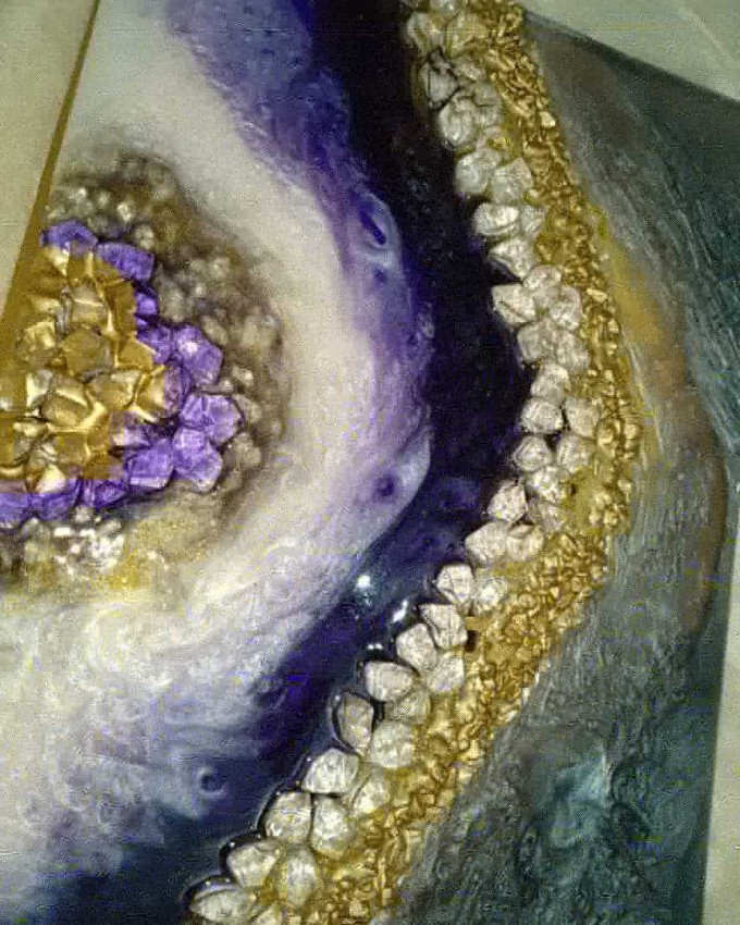 Wall Art With Resin  Crystals