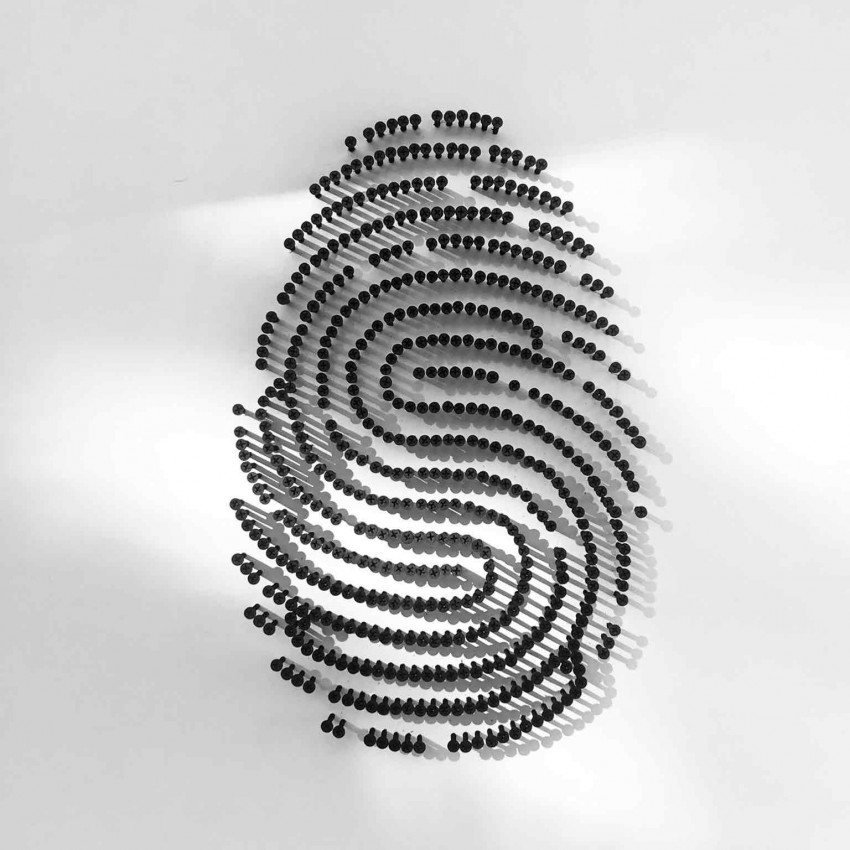 Fingerprint (Metal Screws Art)