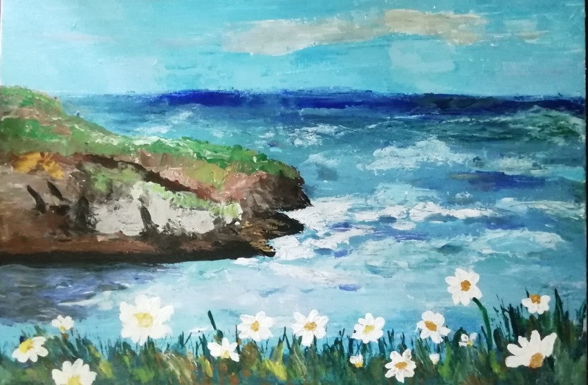 Flowers With The Sea