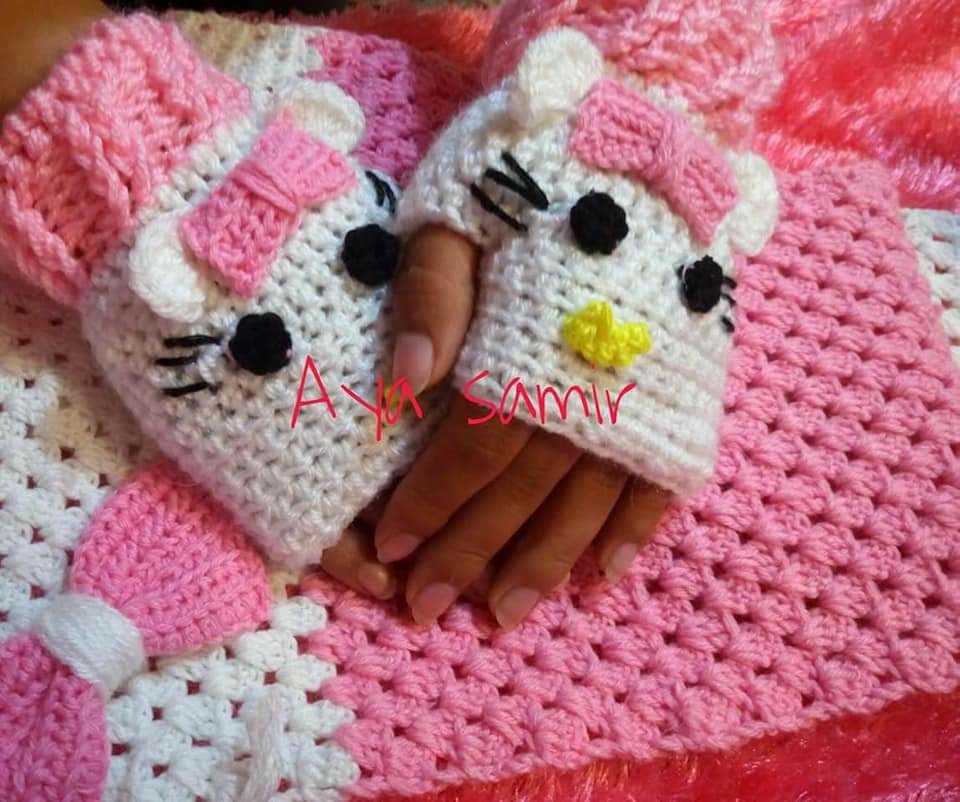 Crochet Kitty Gloves