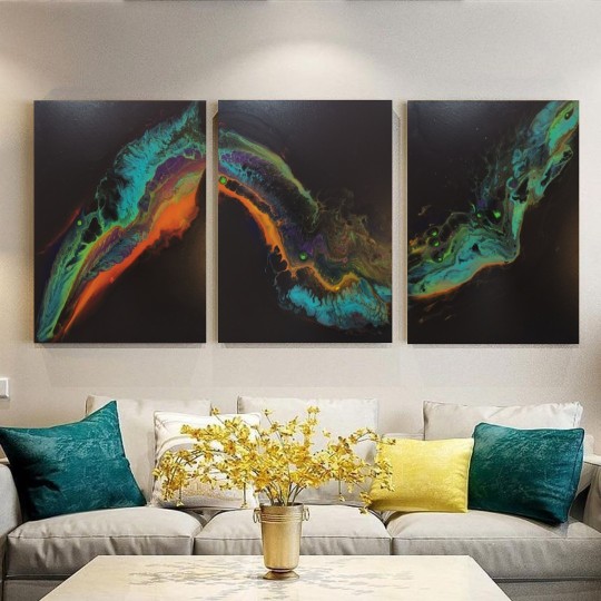 Set Of 3 Abstract Art Paintings