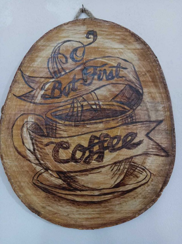 Coffee Cup (Burning On Wood Art)