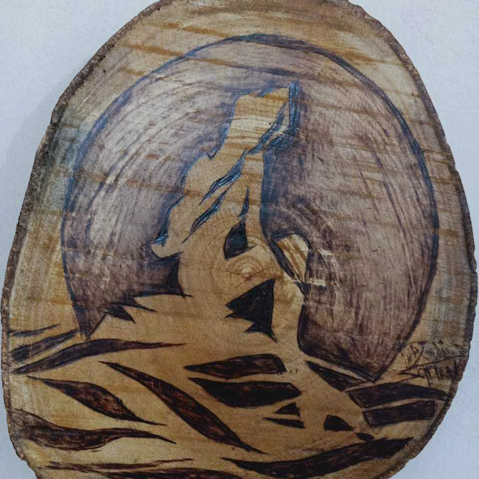 The Mermaid (Burning On Wood Art)