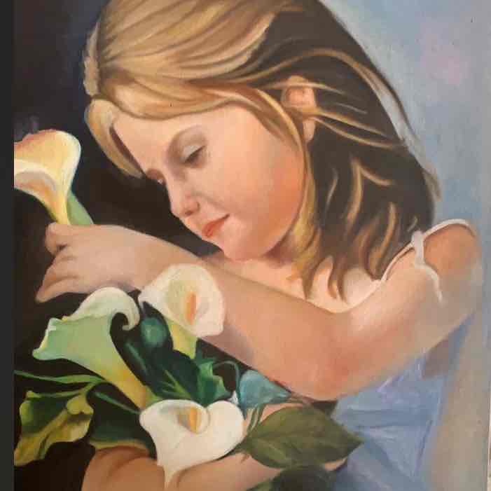 Child  With White Roses