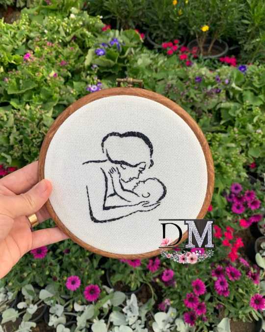 Mom & Baby Embroidery Hoop