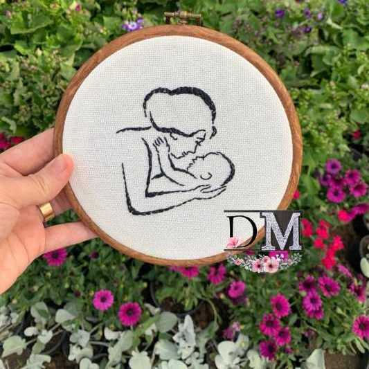 Mom & Baby Embroidery Hoop