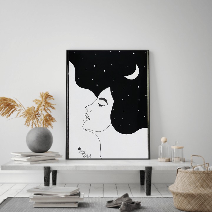 الفتاه والقمر