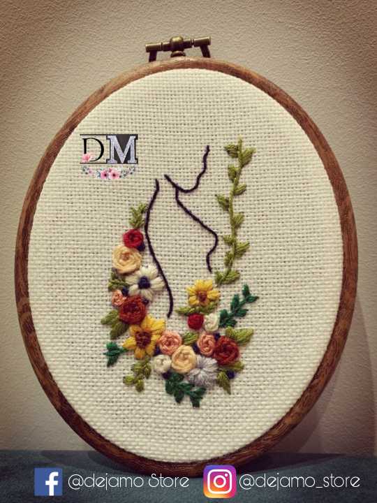 Flowers Girl Embroidery Hoop
