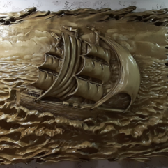 Ship Sculpture  (Carving On Wood)