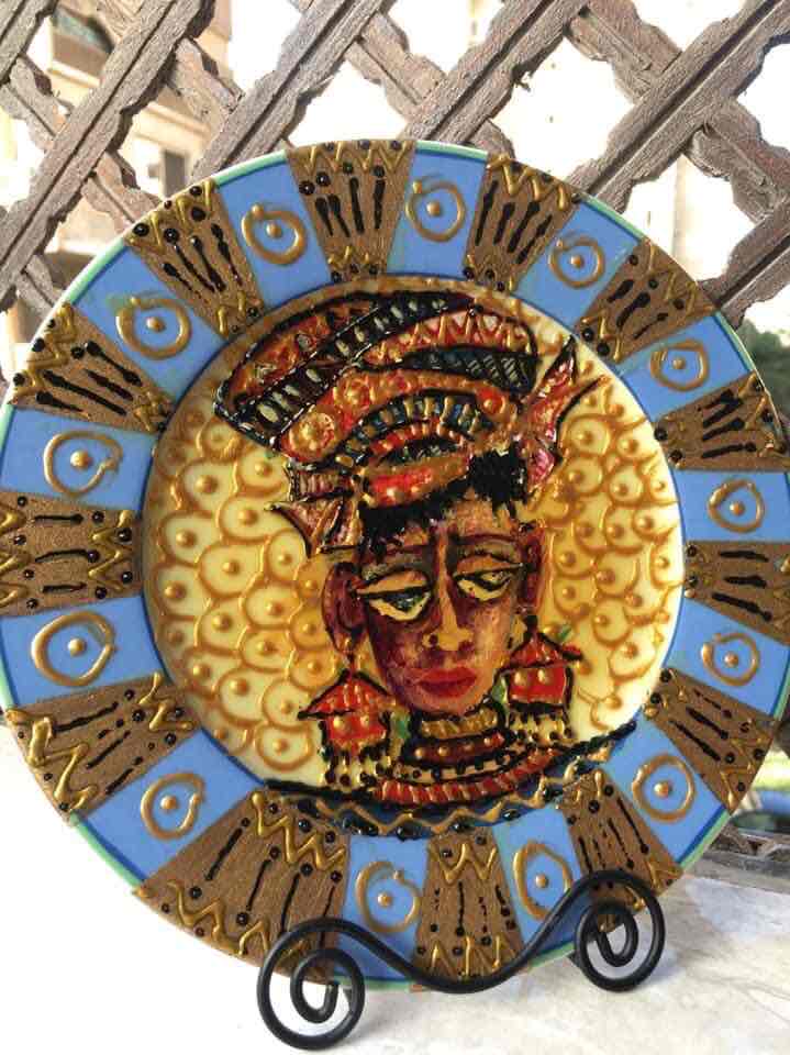 African Painting  On A Ceramic Plate 2