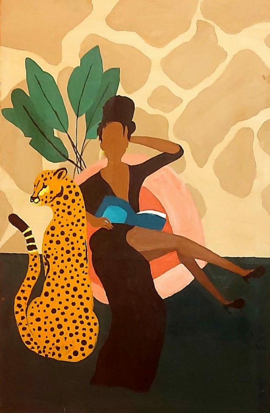 Woman And Cheetah