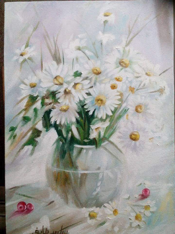Vase Of White Flowers