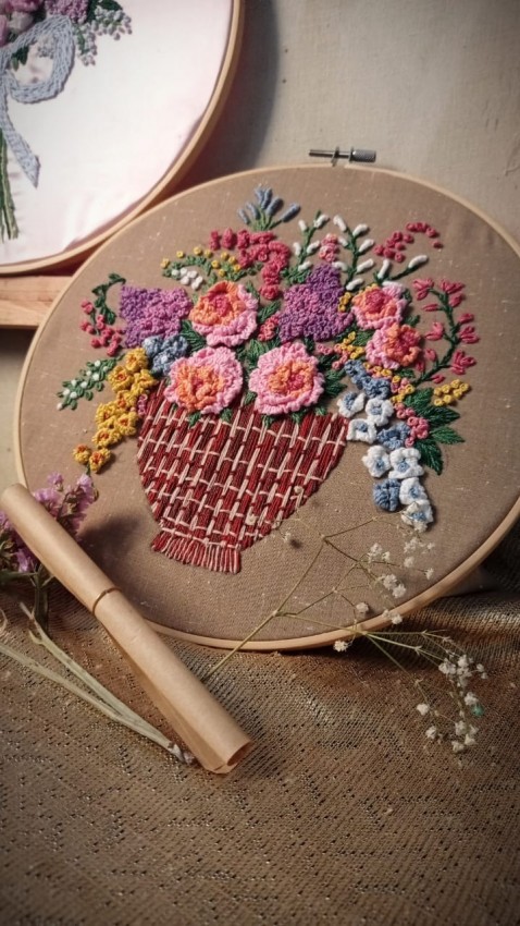 Embroidered Flowers Hoop