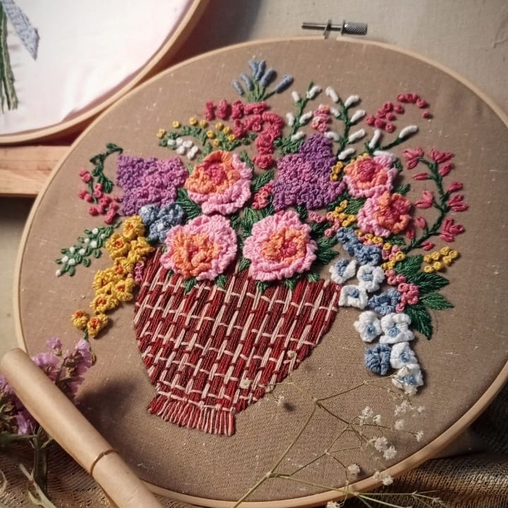 Embroidered Flowers Hoop