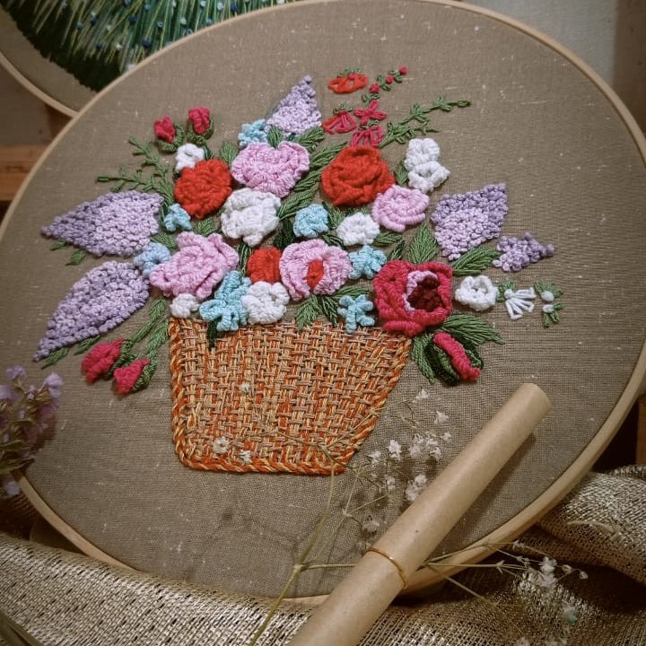 Embroidered Flowers Hoop 2