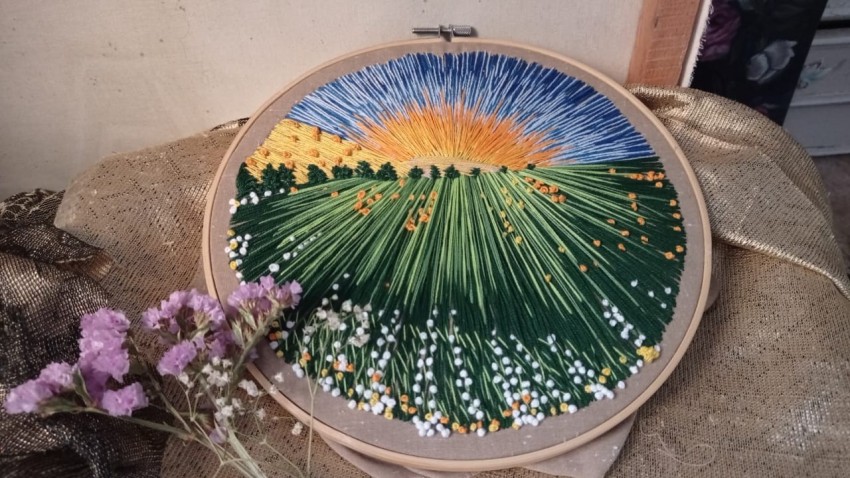 Embroidered Landscape Hoop