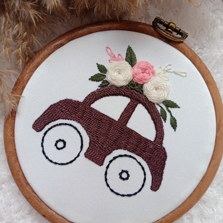 Hand Embroidered Car Hoop