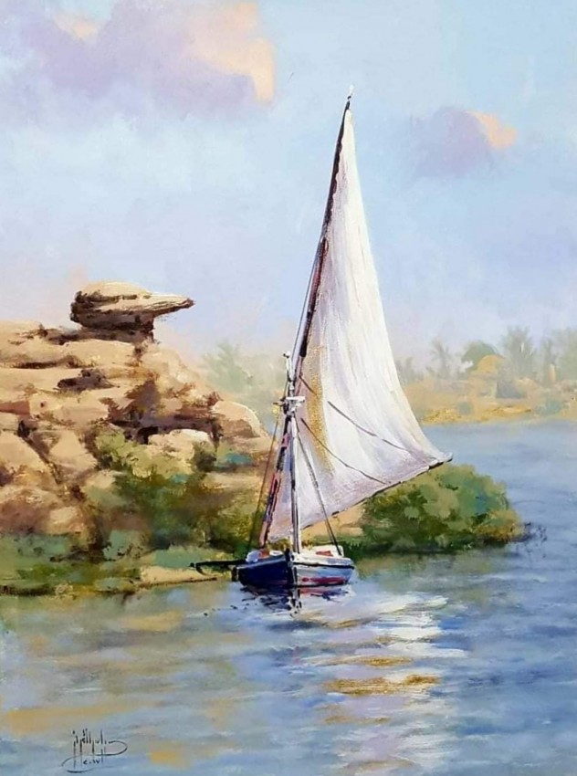 مركب على نهر النيل