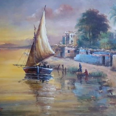 Nile Boat In The Egyptian Countryside
