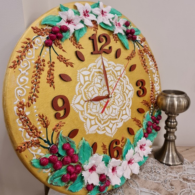 Wall Clock (Sculptured Flowers)