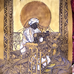 Sudanese Tailor (Burning On Leather)