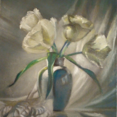 زهور التيوليب البيضاء