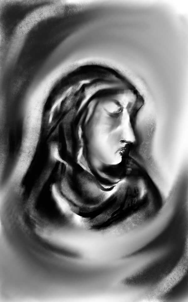 The Sad Virgin (Digital Art)