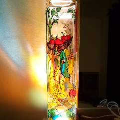 Handpainted  Crystal Table Lamp