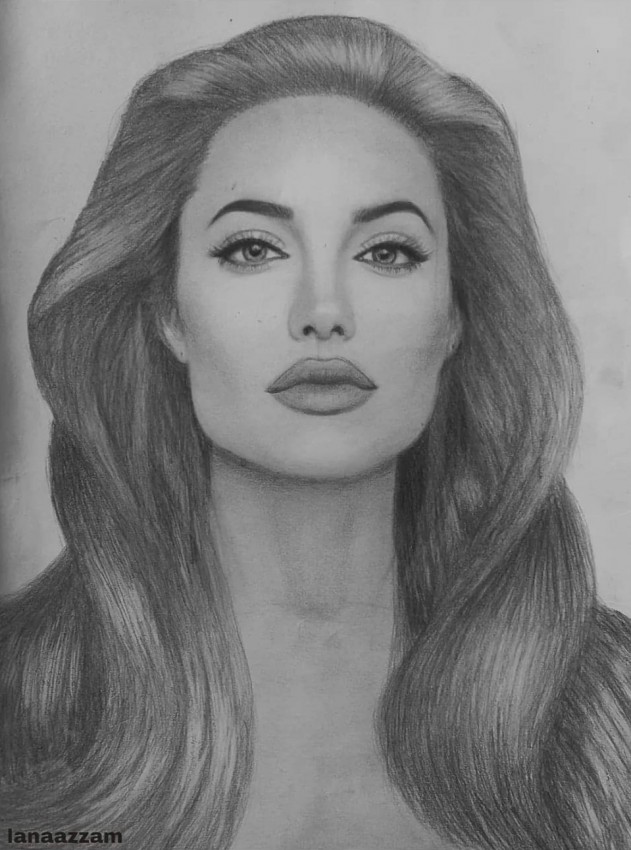 Angelina Jolie Charcoal Portrait