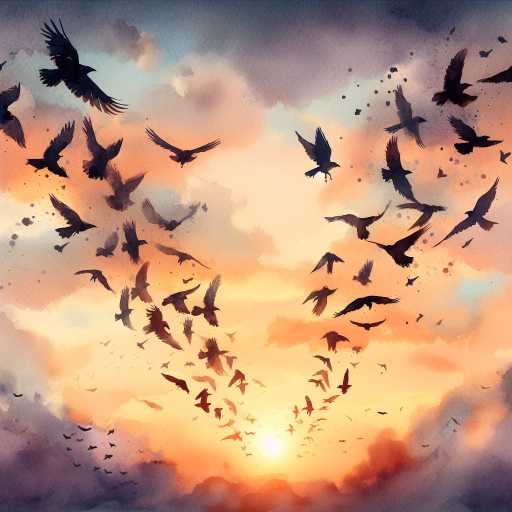 Flight Of Crows (Digital Art)